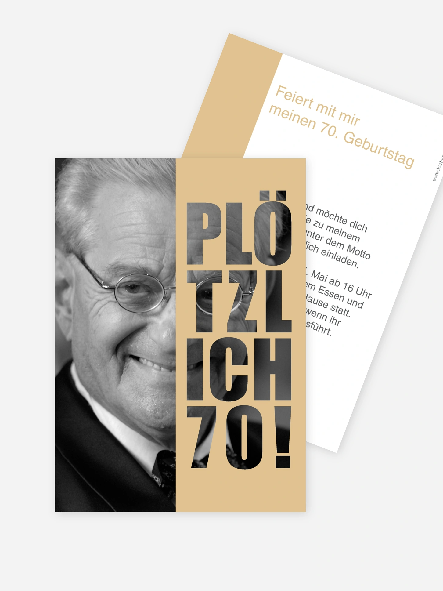 Einladung 70. Geburtstag Plötzlich
