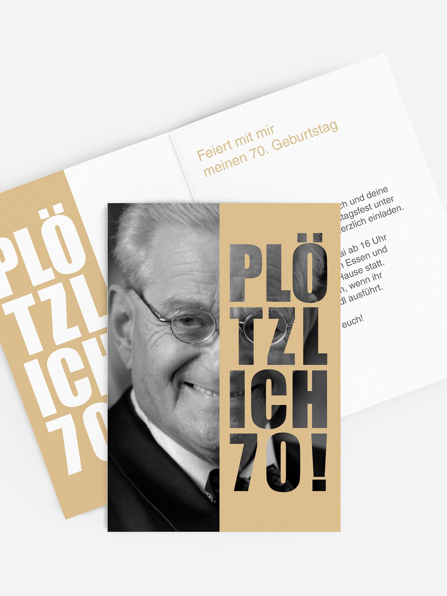 Einladung 70. Geburtstag Plötzlich