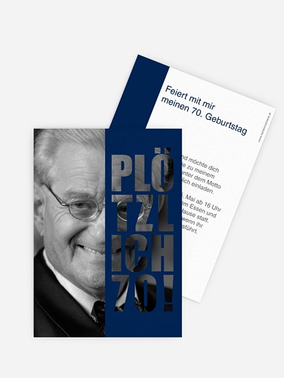Einladung 70. Geburtstag Plötzlich