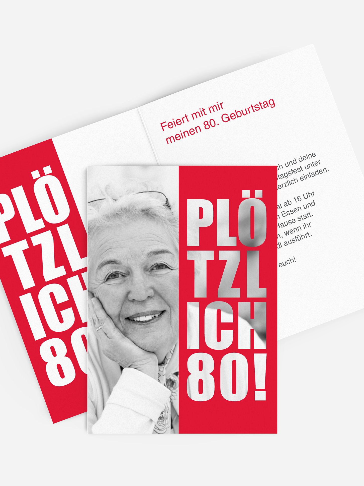 Einladung 80. Geburtstag Plötzlich