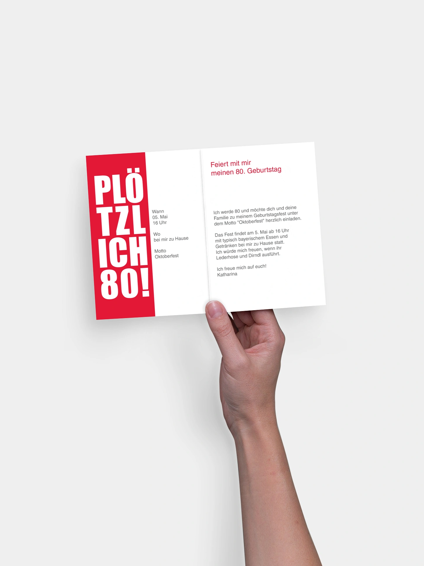 Einladung 80. Geburtstag Plötzlich