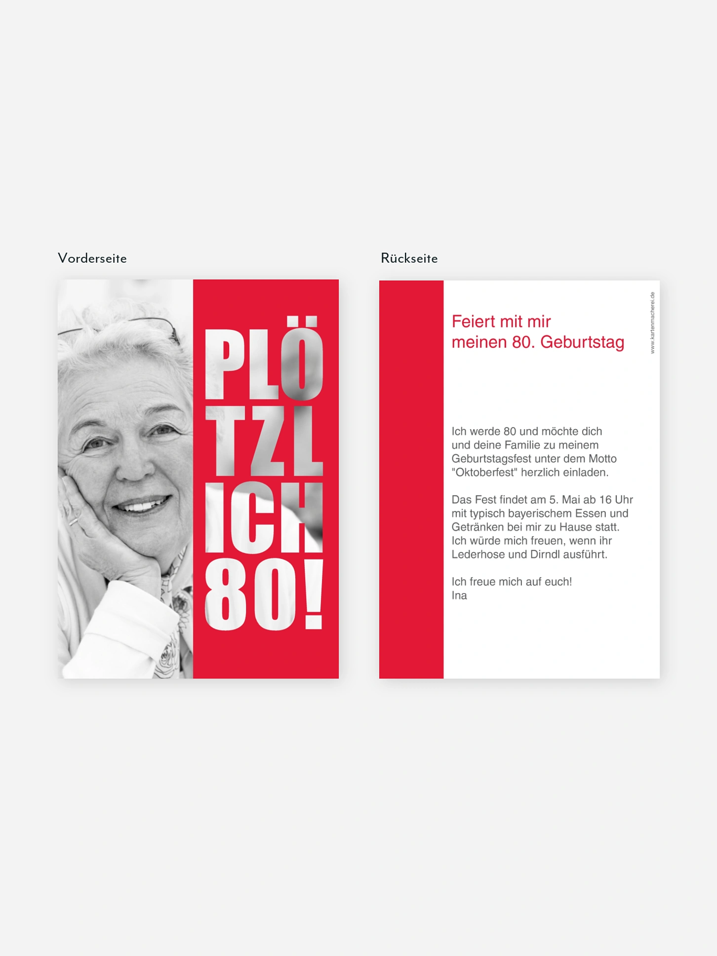 Einladung 80. Geburtstag Plötzlich