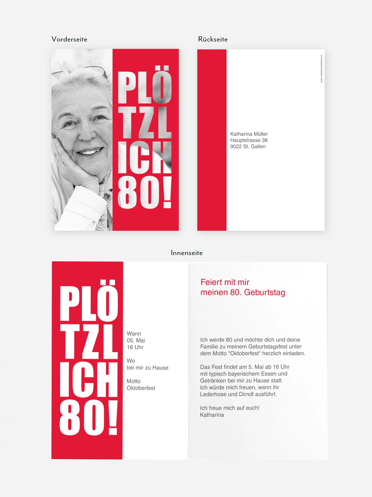 Einladung 80. Geburtstag Plötzlich