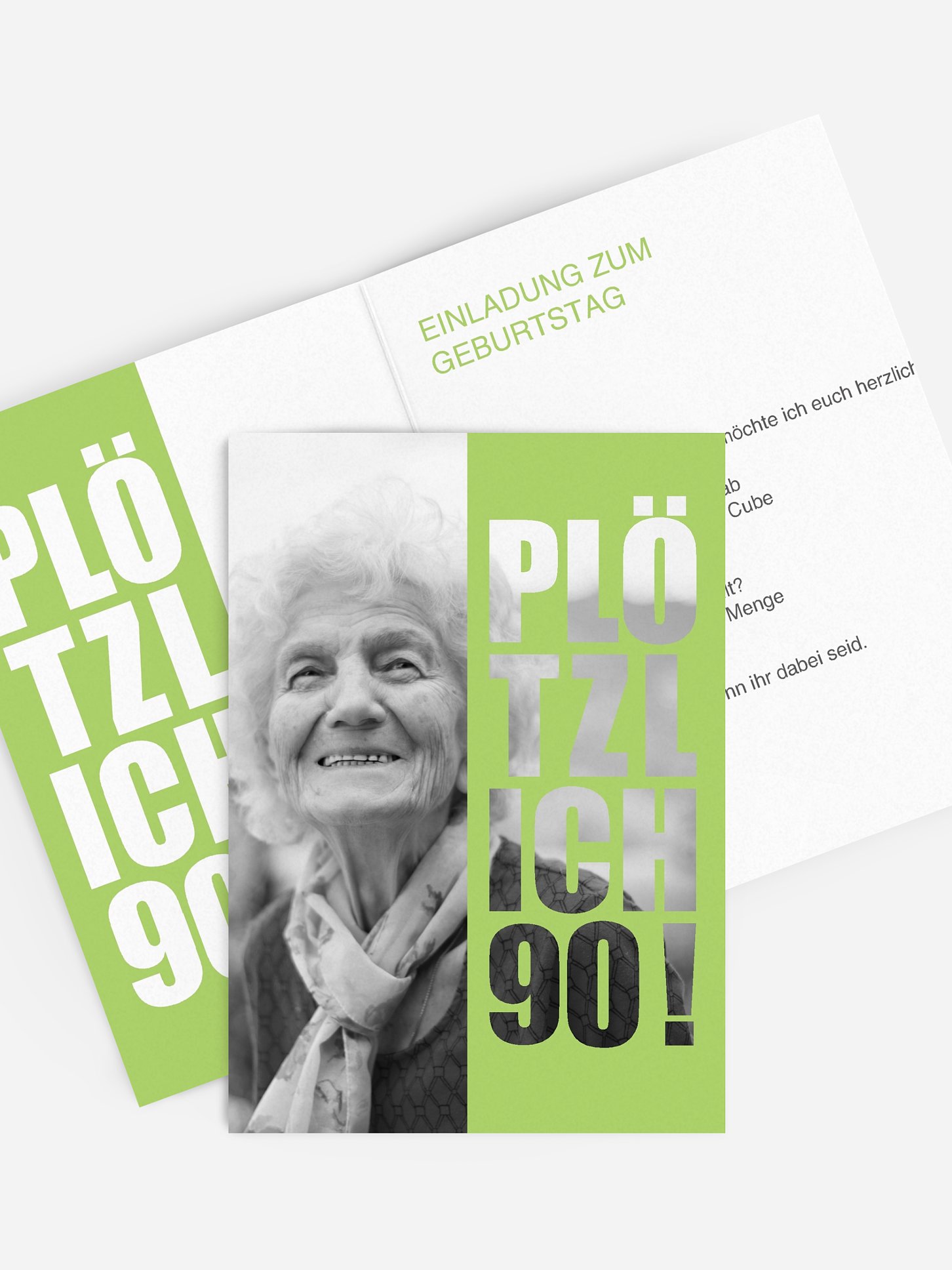 Einladung 90. Geburtstag Plötzlich