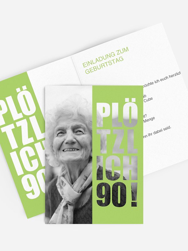 Einladung 90. Geburtstag Plötzlich