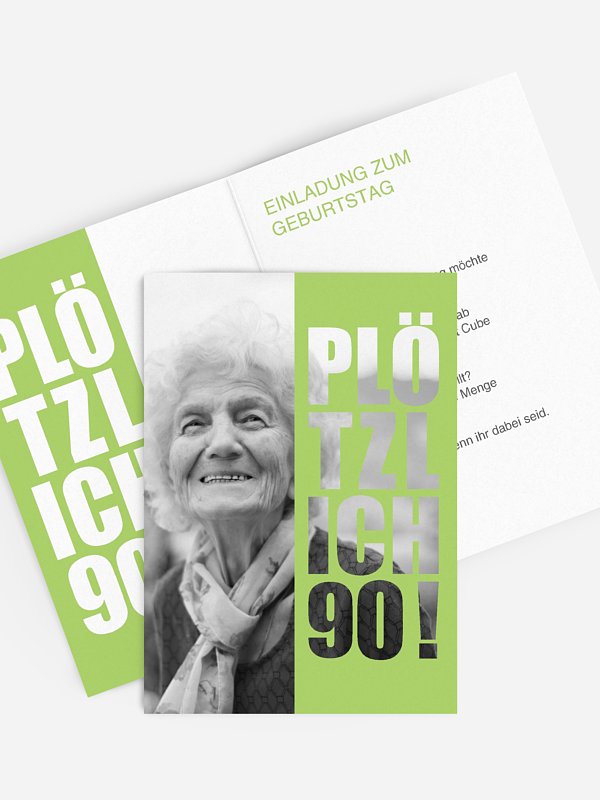 Einladung 90. Geburtstag Plötzlich