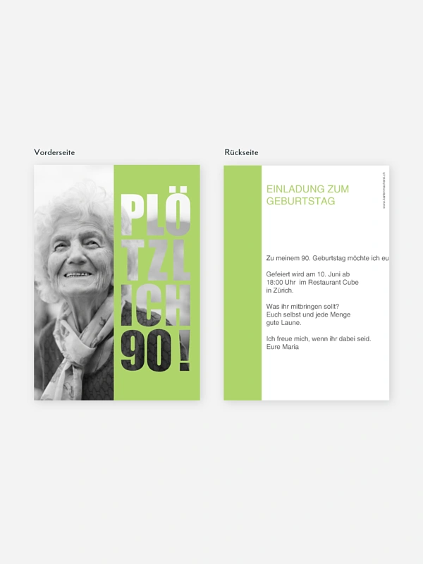 Einladung 90. Geburtstag Plötzlich