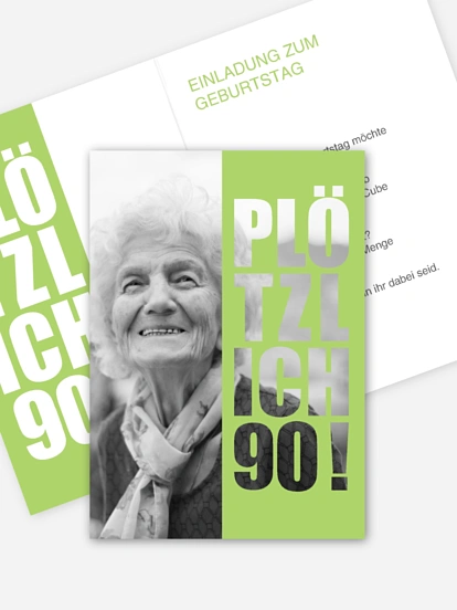 Einladung 90. Geburtstag Plötzlich