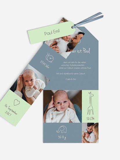 Geburtskarte Little Friends