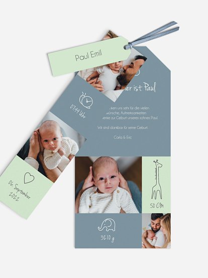 Geburtskarte Little Friends