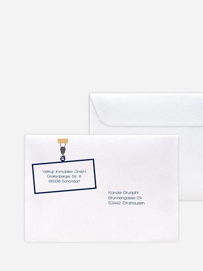 Bedruckte Umschläge geschäftl. Weihnachten Baukran