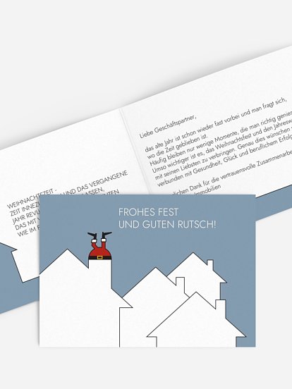 Geschäftliche Weihnachtskarte Guten Rutsch