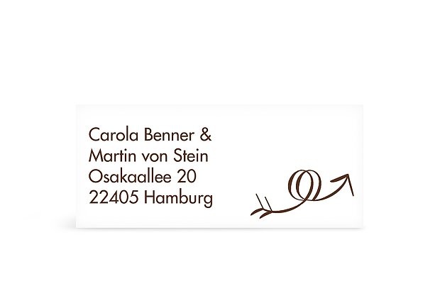 Absenderaufkleber Hochzeit Liebespfeil für Kraftpapier