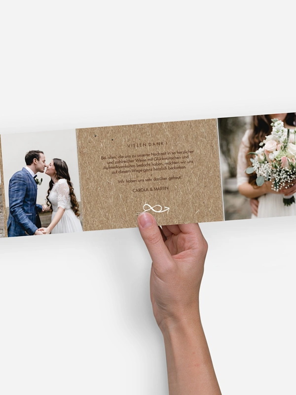 Dankeskarte Hochzeit Liebespfeil Kraftpapier