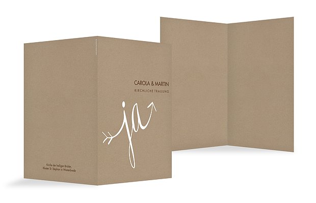 Kirchenheft Hochzeit Liebespfeil Kraftpapier