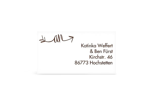Empfängeraufkleber Hochzeit Liebespfeil für Kraftpapier