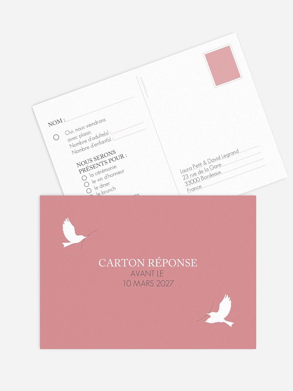 Carton réponse Amour poétique