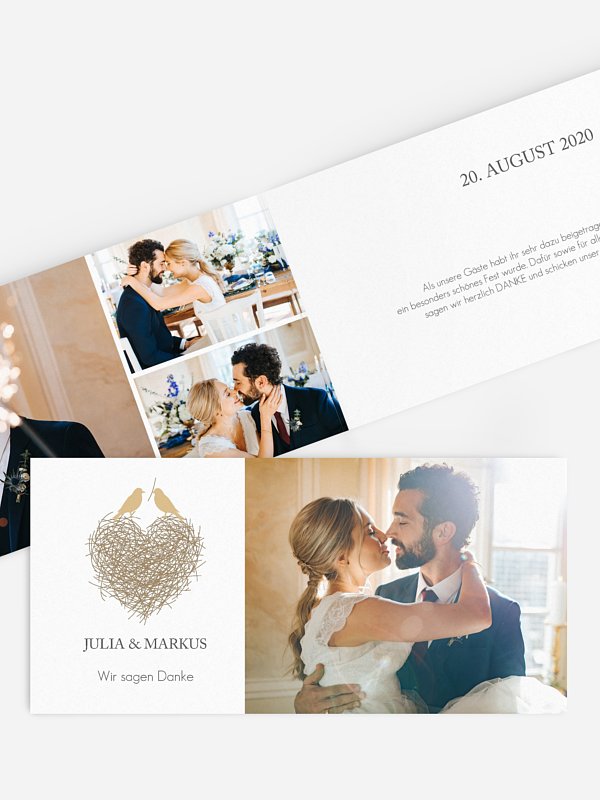 Dankeskarte Hochzeit Liebesnest