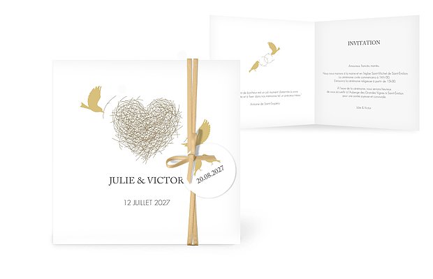 Faire-part mariage Amour poétique