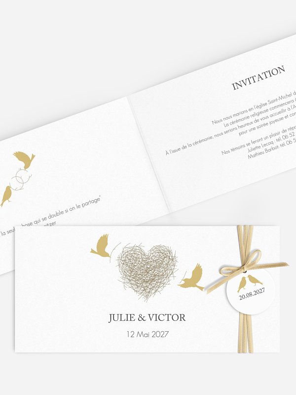Faire-part mariage Amour poétique