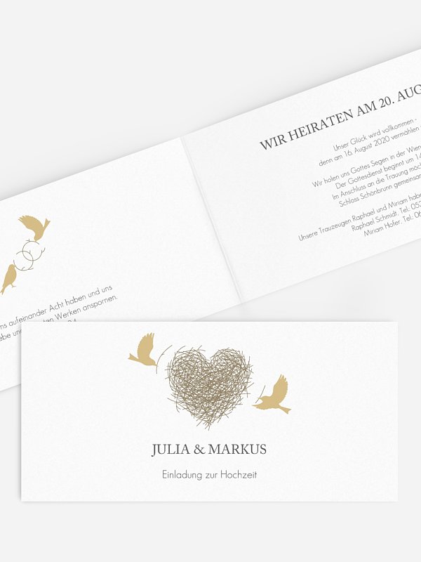Hochzeitseinladung Liebesnest