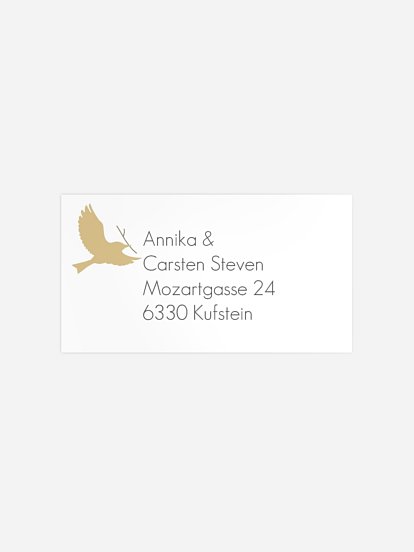 Empfängeraufkleber Silberhochzeit Liebesnest