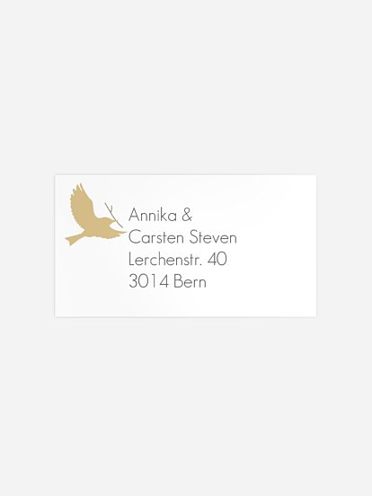 Empfängeraufkleber Silberhochzeit Liebesnest