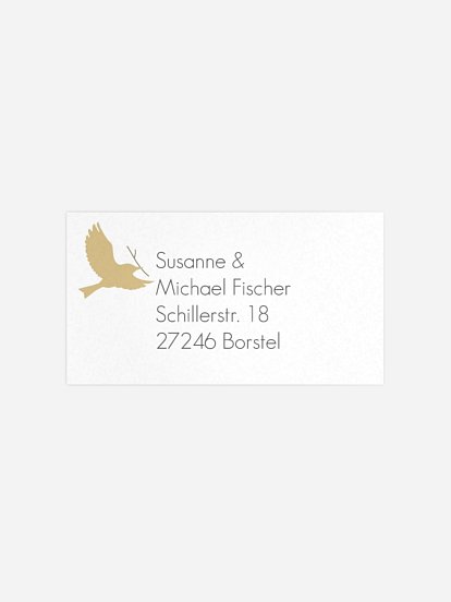 Empfängeraufkleber Silberhochzeit Liebesnest