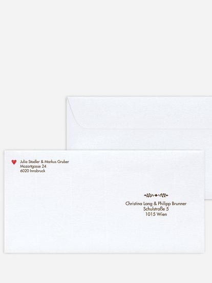 Bedruckter Briefumschlag Hochzeit Wilde Ehe