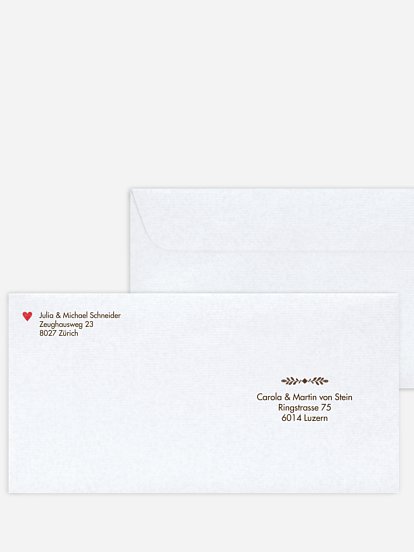 Bedruckter Briefumschlag Hochzeit Wilde Ehe