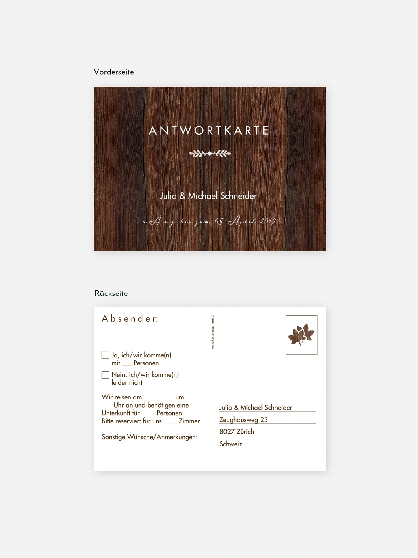 Antwortkarte Hochzeit Wilde Ehe