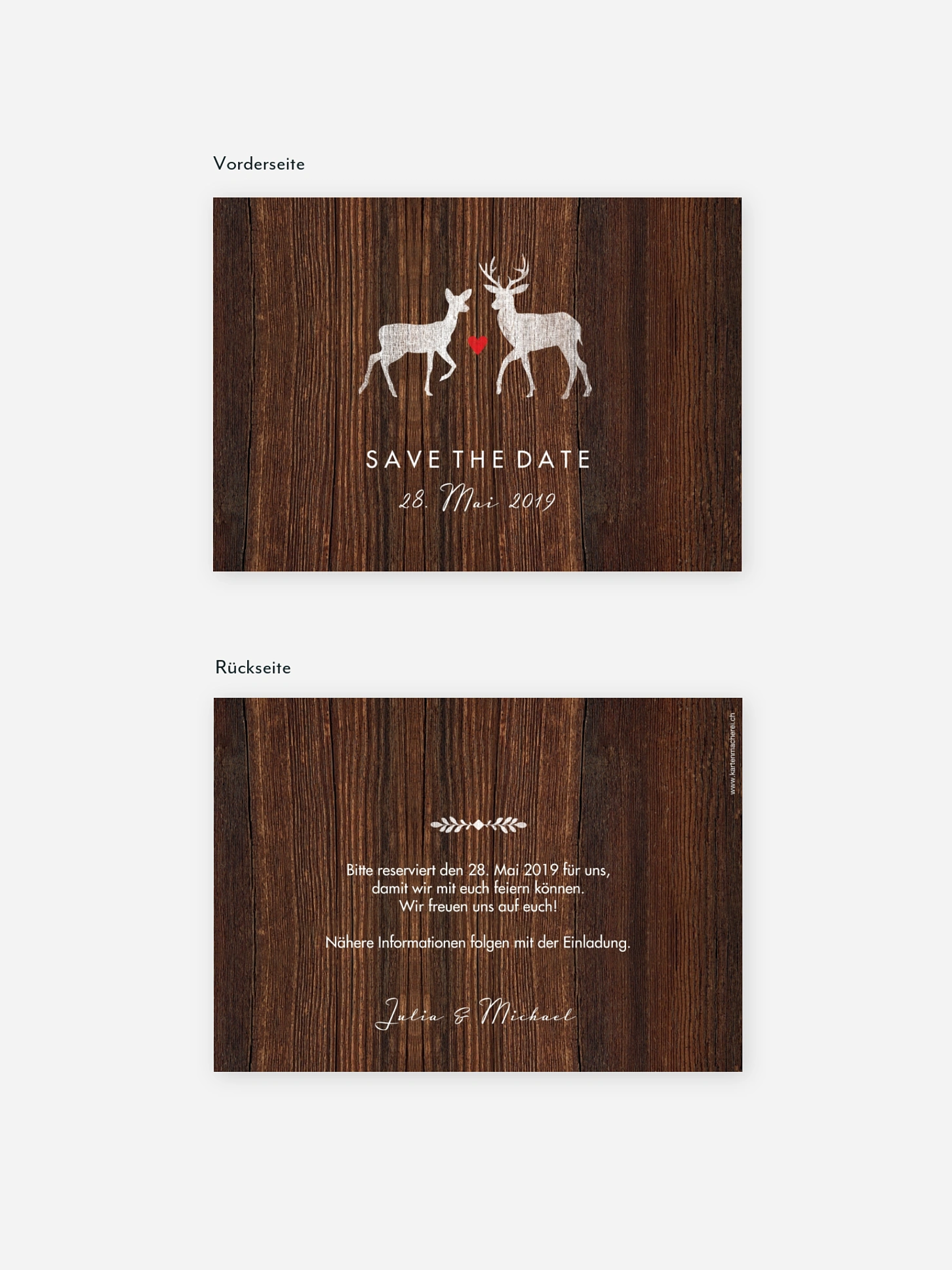 Save-the-Date Karte Wilde Ehe