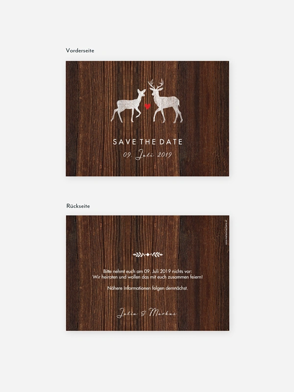 Save-the-Date Karte Wilde Ehe
