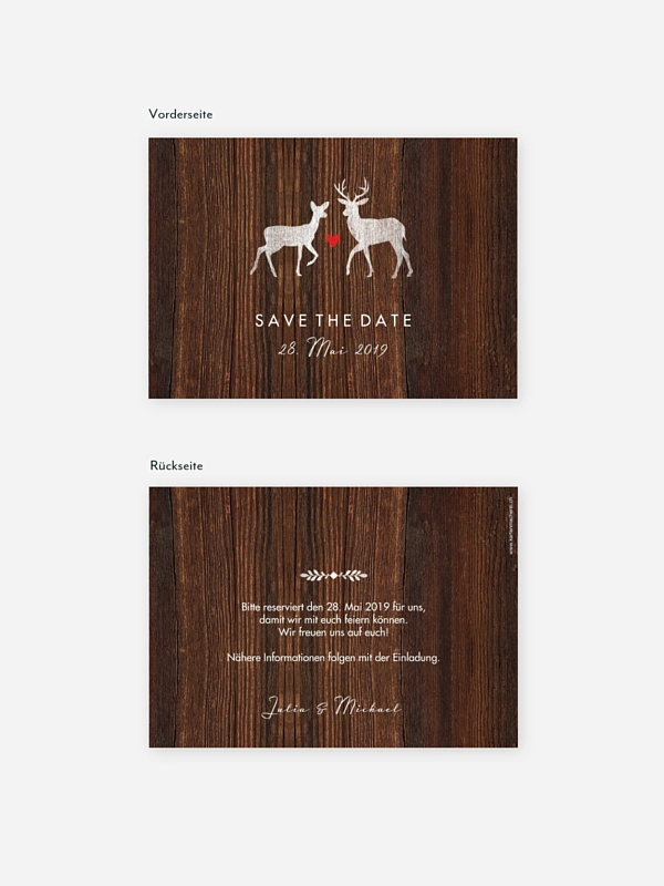 Save-the-Date Karte Wilde Ehe