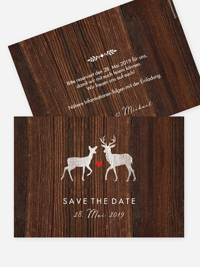 Save-the-Date Karte Wilde Ehe