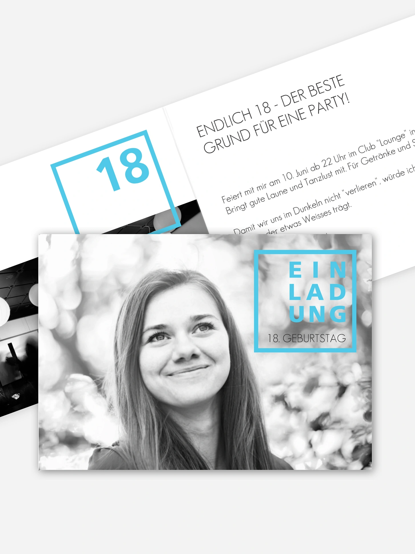 Einladung 18. Geburtstag Modern Square