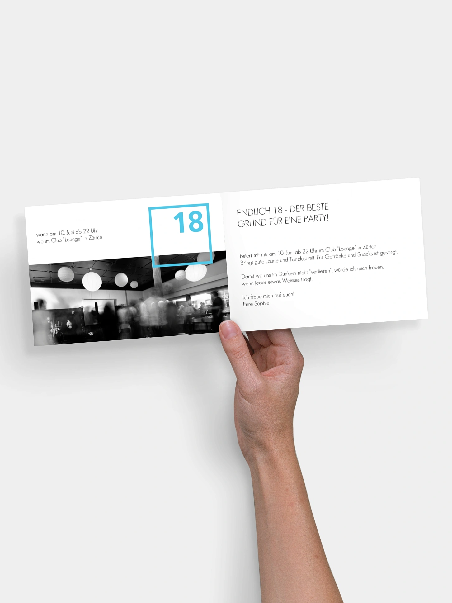 Einladung 18. Geburtstag Modern Square