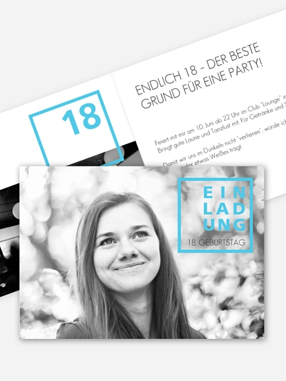 Einladung 18. Geburtstag Modern Square
