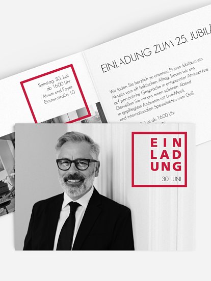 Partyeinladung Modern Square