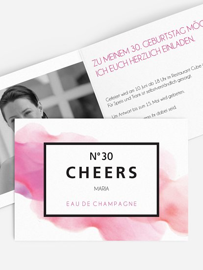 Einladung 30. Geburtstag Eau De Champagne