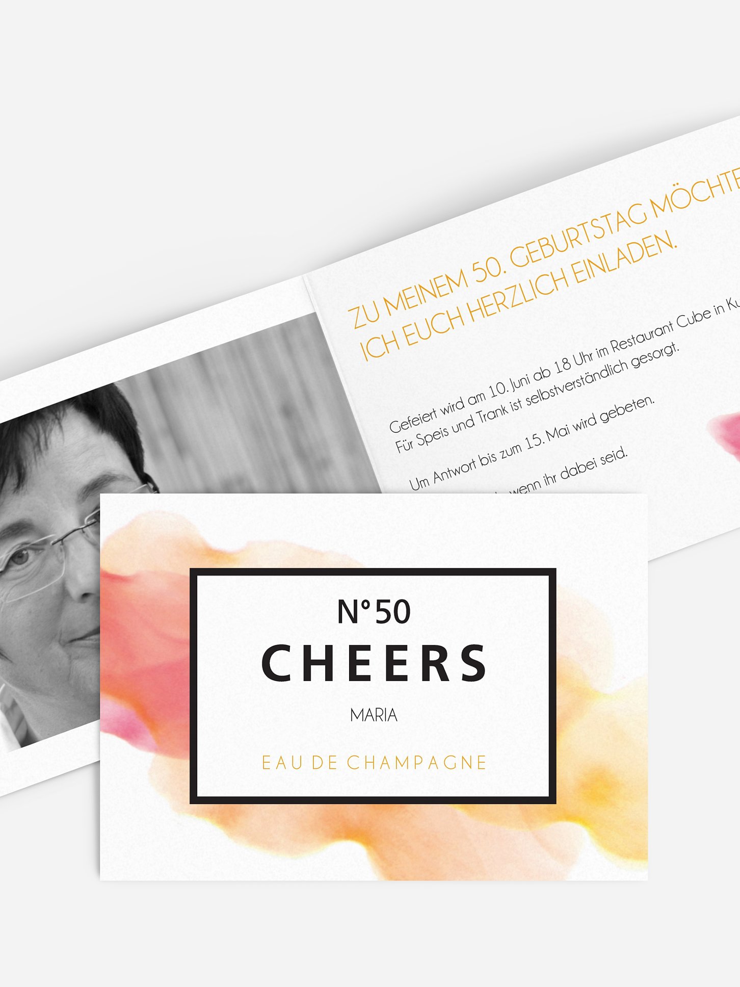 Einladung 50. Geburtstag Eau De Champagne