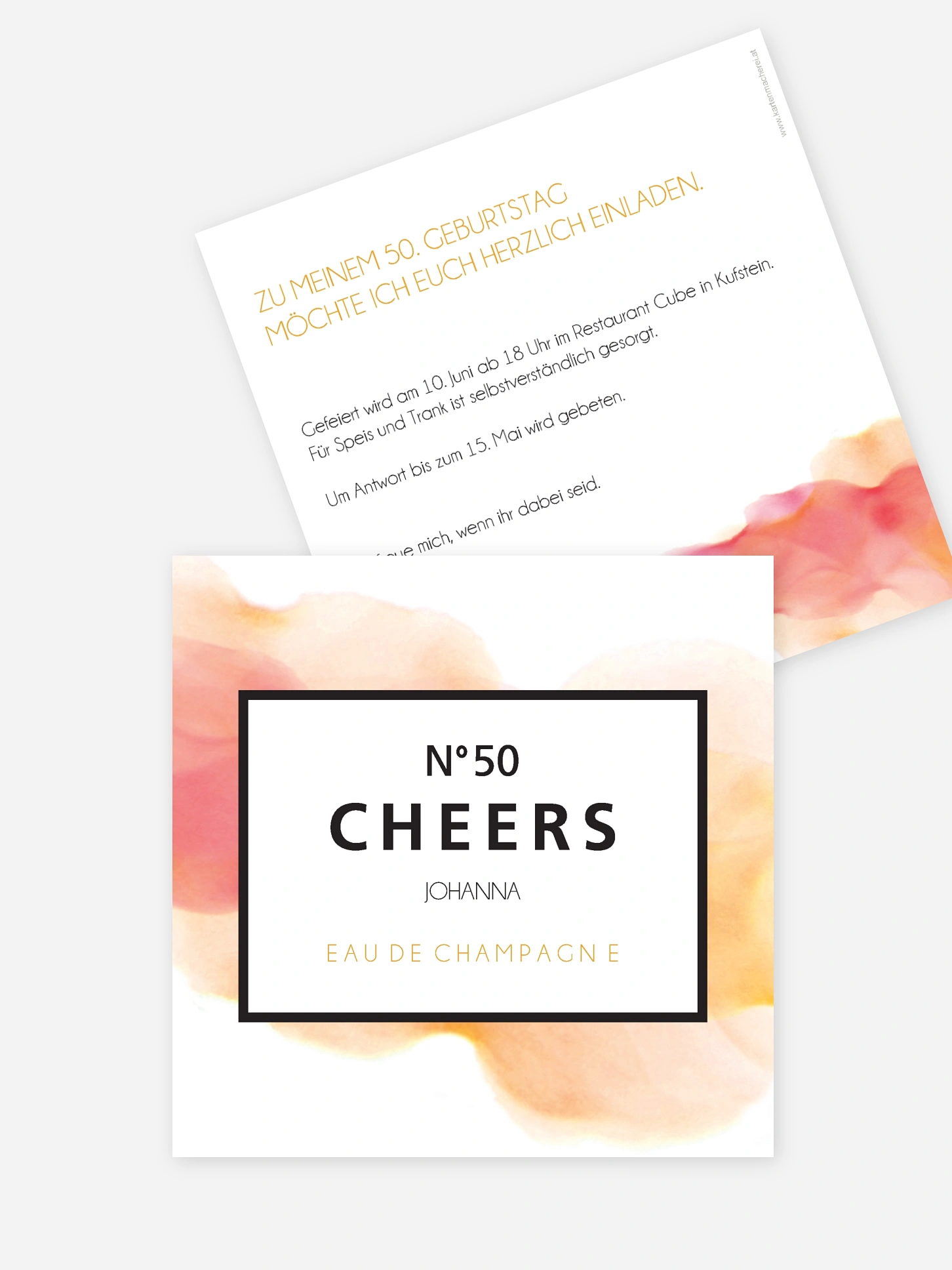 Einladung 50. Geburtstag Eau De Champagne
