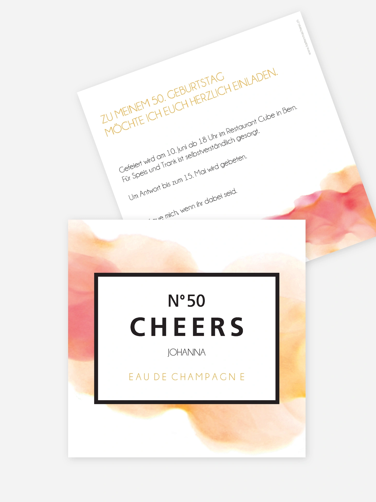 Einladung 50. Geburtstag Eau De Champagne
