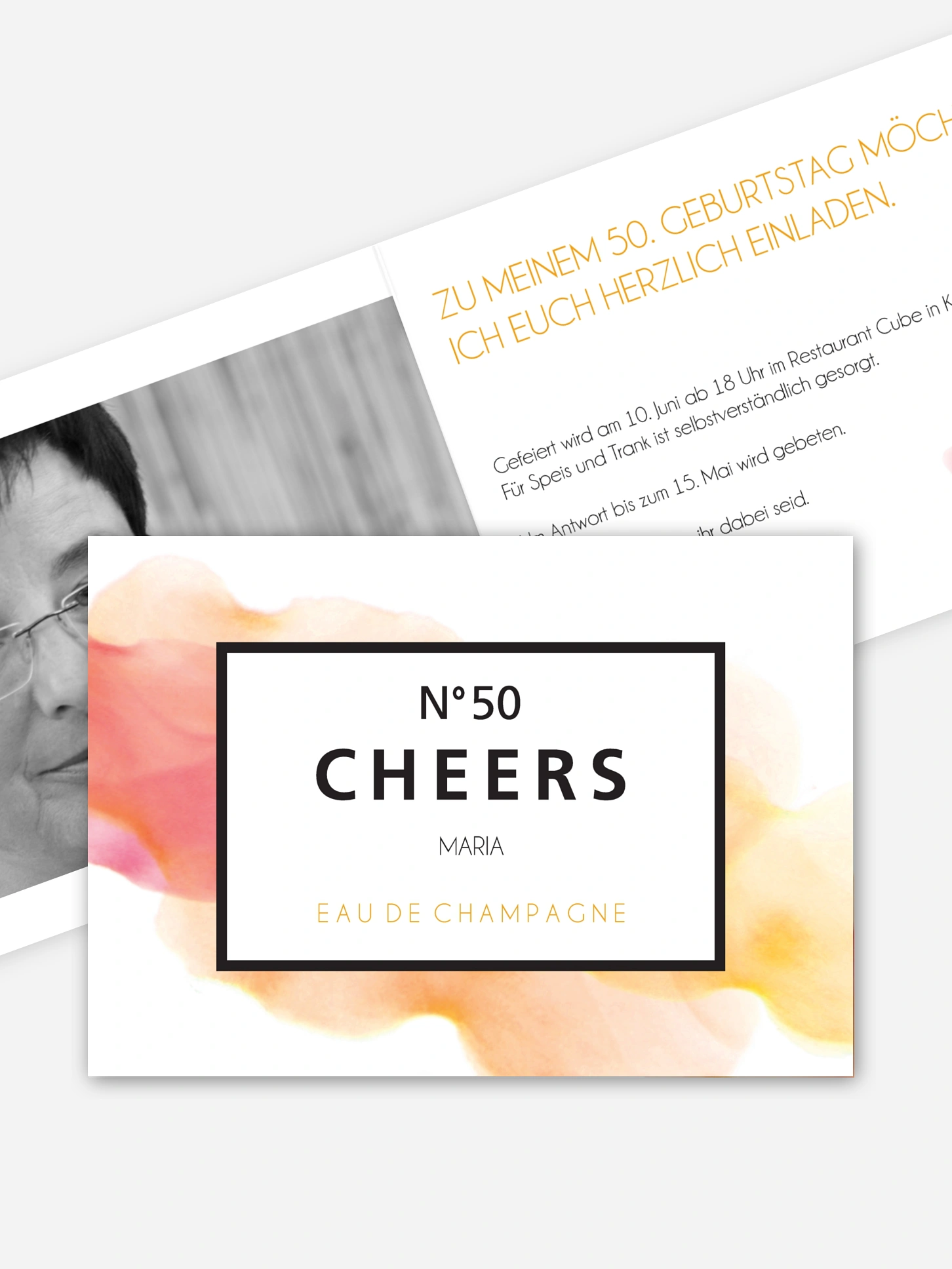 Einladung 50. Geburtstag Eau De Champagne