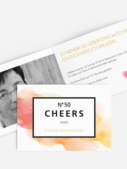 Einladung 50. Geburtstag Eau De Champagne