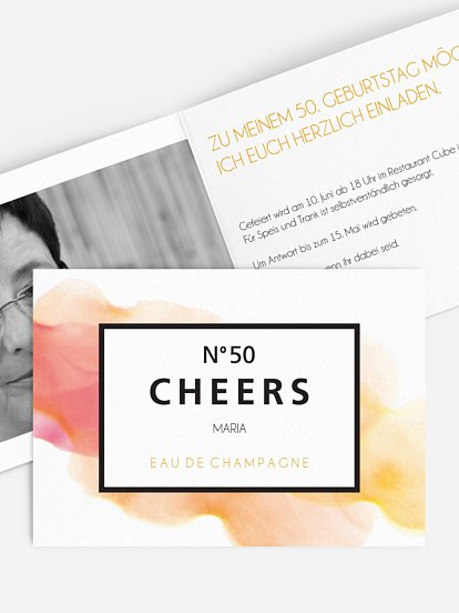 Einladung 50. Geburtstag Eau De Champagne