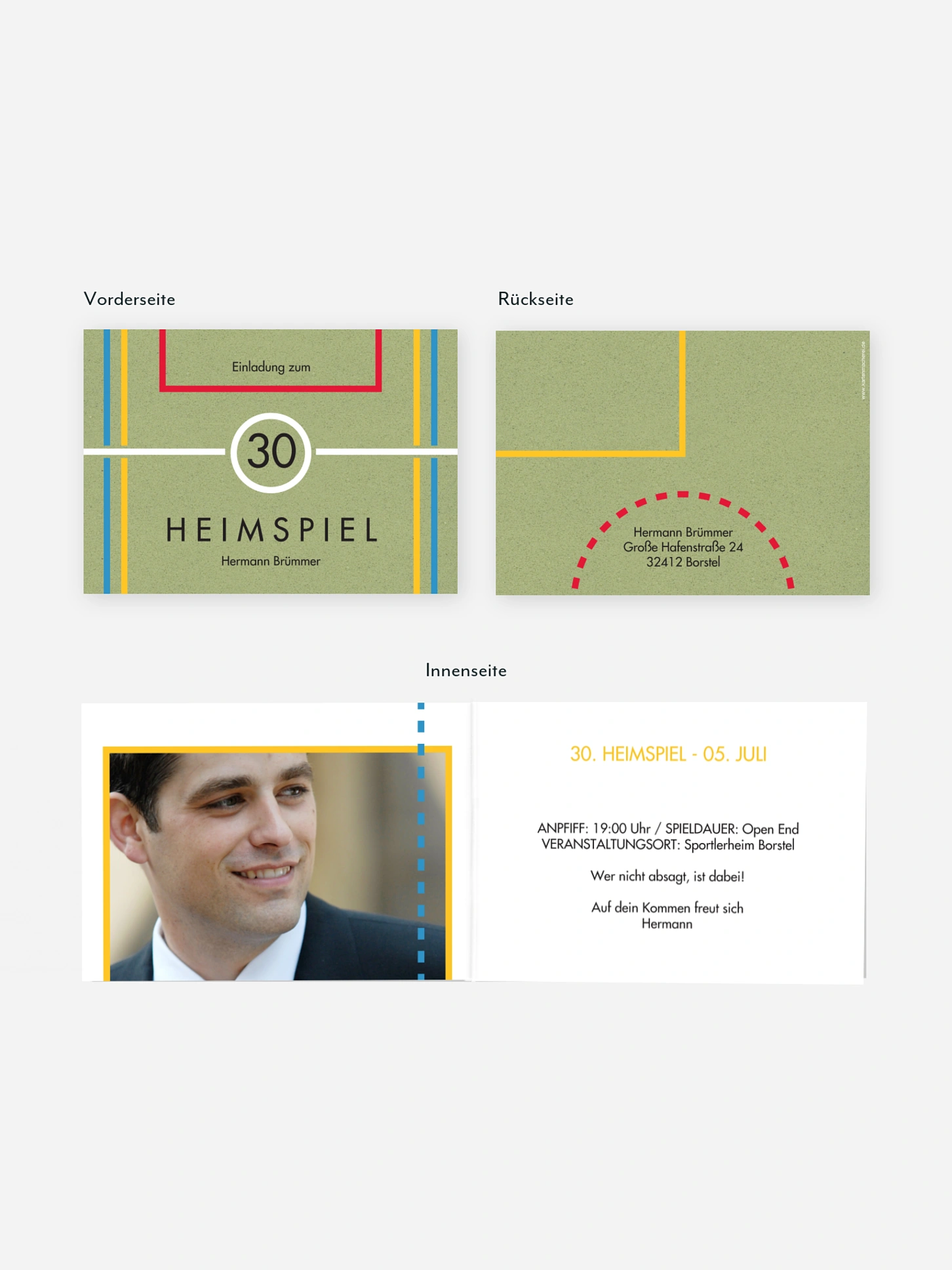 Einladung 30. Geburtstag Heimspiel