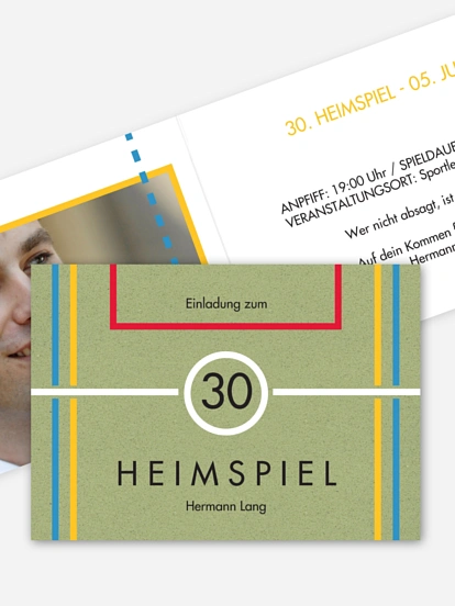 Einladung 30. Geburtstag Heimspiel
