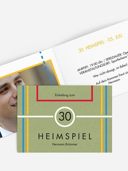 Einladung 30. Geburtstag Heimspiel