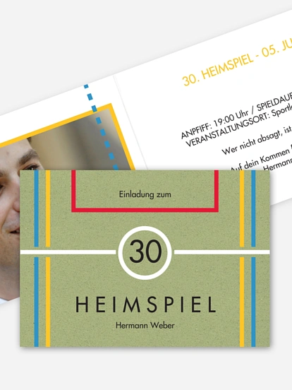 Einladung 30. Geburtstag Heimspiel